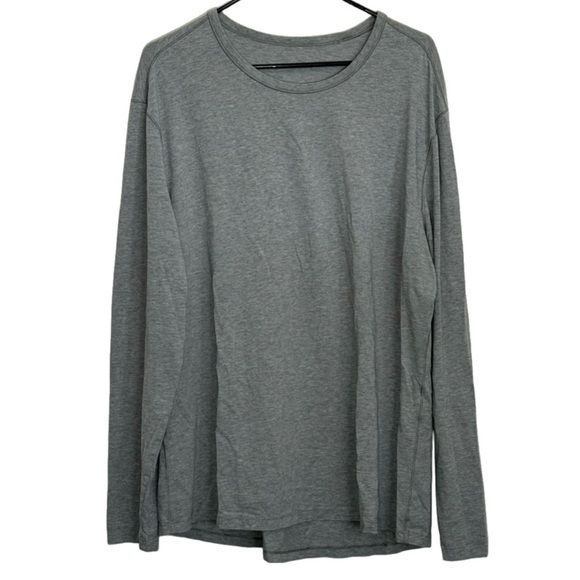 Lululemon Mens Soft Jersey Long-Sleeve Crewneck Shirt, Heathered Gray size L - Picture 1 of 3